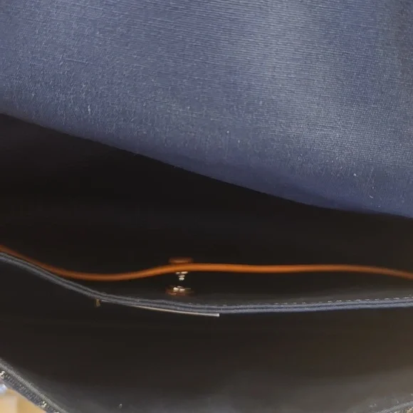 Coach Navy Signature Jacquard Crossbody Bag with Silver Hardware - Picture 9 of 9